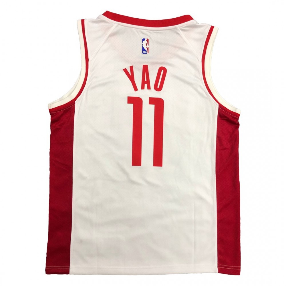 Men's Houston Rockets Yao Ming #11 White Swingman Jersey - Association Edition-Pro Kit Vault | Brand New 26/27 Sports Jerseys